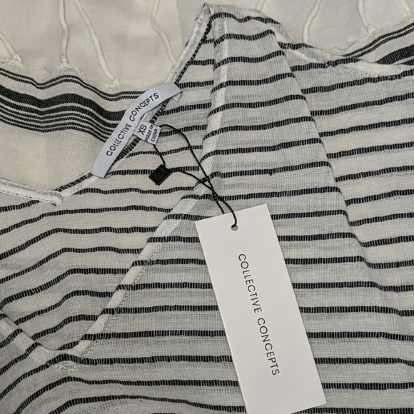 NWT Collective Concepts Stripe Cold Shoulder Dress - Picture 5 of 6